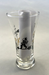 Set of 6 Libbey Weathervane Glass Rooster Liquor Cocktail Glass 4 1/2 inch