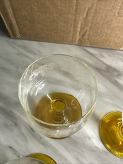 Lot of 5 (5) Schott Zwiesel Roemer Amber Beehive Stem Glasses Germany 5 1/2 Tall