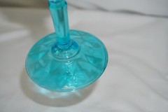 Venetian Glass Ombre Gradient & Diamond Pattern Orange / Blue Glass, 8 1/8″ (B5)