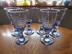 Wine Blue Sirrus Goblets 7″ Libbey – Set of 6 Glasses