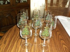 8 Spode Christmas Tree Stem Glasses (Please read description)