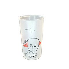 Vintage Hazel Atlas Style Golf Theme Frosted Glass Tumblers Set 2 Red Black ’50s