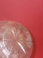 CRYSTAL CUT LEAVES & FERN DESIGN VASE SAW BORDERS 10″ HEAVY!!