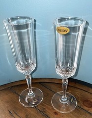 2 Oneida ORCHESTRA 8 5/8” Champagne Flutes Mimosa Goblets Lead Crystal