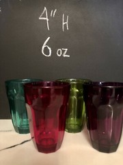 Multicolor Glassware Set 4 Circleware Glass Juice Bistro Wine Barware Quick Sip