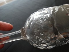 EAPG US Glass Co. Honeycomb Fern Etched Water Goblet Very Good Used Condition