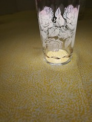 Set Of 4 Vintage Libbey White Roses Leaf W/ Gold Ribbon Hostess Bar Glasses