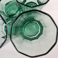 4 Anchor Hocking Essex Light Green Iced Tea Glasses Set Panel Drink Tumblers Lot