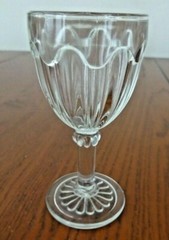 *COLONIAL KNIFE & FORK CLEAR 2 1/2 OZ WINE STEM ANCHOR HOCKING-B35-E