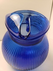 Lot Of 6 Vintage Hazel Atlas Fine Rib Cobalt Juice Glasses 3.5″ tall