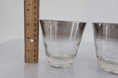 Vitreon Queens Lusterware Silver Fade Ombre Rocks Glasses Set of 3 Vintage MCM
