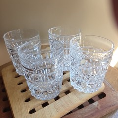 Bohemia Crystal -Crystalex «GLASGOW» Old Fashioned Cross Petal Cut Set 4 Glasses