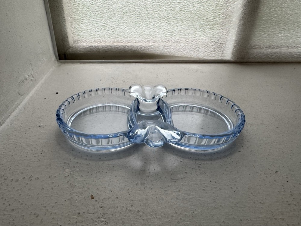 Cambridge Glass Gadroon 3500/121 Moonlight Blue 4.5” 2-Handle Tray