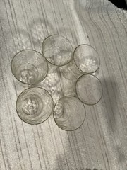 Lot Of 6 Dimpled Vintage Juice Glasses