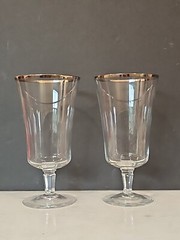 LENOX SOLITAIRE Platinum Trim Barclay Shape ICED TEA Glasses 6 5/8″ Set of 2