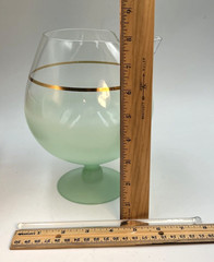 VTG Blendo Frosted Glass Green Cocktail Martini Snifter Style Pitcher w/ Stirrer
