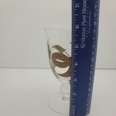 Set of 2 Holiday Plaid Ribbon Iced Tea wine water Glasses Goblet 5 5/8″