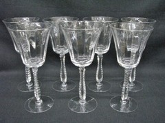 16 pc. Fostoria Optic 6037 Stem Water, Sherbet and Juice Glasses 1950’s; Mint