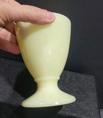 Vintage Uranium McKee Custard Footed Cup Waldorf Shape Dessert Glass Glows