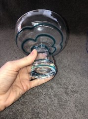 Pier One Stemless Swirl Line Margarita Glasses Set Of 2 Teal/cobalt Blue