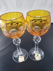 Nachtman Traube Bleikristall Amber Hock Small Wine/Cordial Glasses, Set of 2