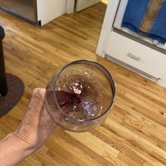 Pier 1 Purple Crackle 12 fl oz Wine Glasses Hand Blown 8 7/8″ set 2 Discontinued