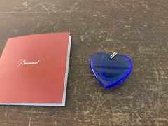 Baccarat Blue Heart Crystal Pendant Necklace