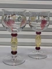 VINTAGE GEORGIO ROMANIAN CRYSTAL WINE GLASSES (SET OF 2)