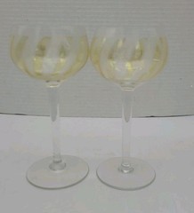 Set 6 Vintage Bohemia Glass Czech Crystal Liqueur Glasses Pink Yellow Orange