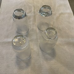 Vintage MCM 6 oz Petite Cocktail Glass Tumblers set of 4: Textured and Heavy