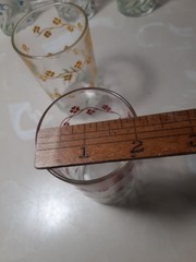 Vintage Swanky Swig Forget Me Not Juice Glasses 5 oz. Set of 5 blue,red,yellow