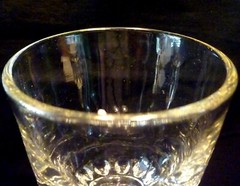 SET 4 EAPG Beacon THUMBPRINT Barware GOBLETS Heavy Glass FOOTED TUMBLERS