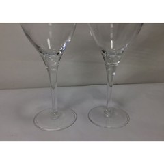 Vintage Michelangelo Clear Hand Blown Water Goblet Set of 2 Barware