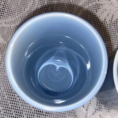 Set Of 2 Lu-Ray Pastels Blue Juice Tumblers By Taylor, Smith & Taylor, 3½ inches