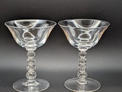 2 Vtg Imperial Glass Candlewick Stem Martini Champagne Wine Sherbet 4Oz Glasses