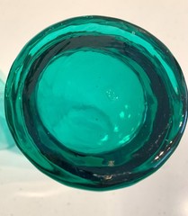 3 Vintage Anchor Hocking Essex Teal Green 10-Panel Tea/Highball Glasses 5.75″ *