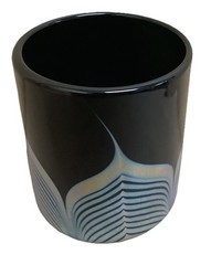 Steve Correia Studio Art Glass Iridescent Pulled Feather 4″ Barware Glass Cup