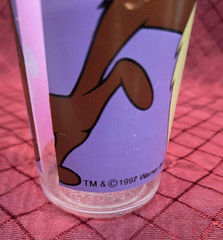 Vintage 1997 Looney Tunes Tasmanian Devil Drinking Glass Tumbler Monogram Int’l