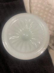 Pedelstal Diamond Pattern Milk Glass Goblet Mid Century Modern About 6 inch tall