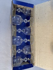 Vintage Bohemia Crystal Set Of 6 Cordial 2.5 Oz Liquor Glasses, Claudia w/ Box