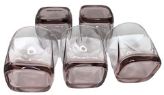 (5) Vintage Libbey Imperial Plum Old Fashioned Glasses Whiskey Glass Tumblers