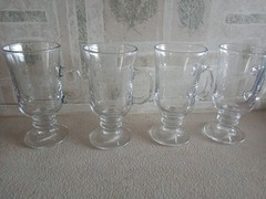 Vintage Libbey Glass Set of 4 Irish Coffee 8 OZ Mugs