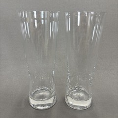 Vintage Clear Pilsner Beer Glass 16 ounce Set of 2 Barware Bachelor 8 1/2″