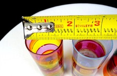 JM Signed Art Glass Multicolor Enamel Painted 3Pce Vintage 4 1/4″ Shot Glasses