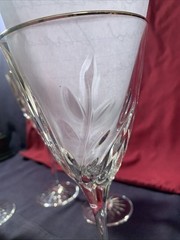 Cassandra Cristal D’Arques Lead Crystal Gold Rimmed Water/Wine Glasses Set Of 4