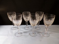 Set of 6 Waterford Crystal Colleen Claret Wine Goblets 6 1/2″ Tall