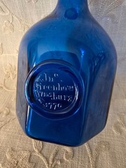 COLONIAL WILLIAMSBURG GREENHOW SHOP BOTTLE BLUE GLASS