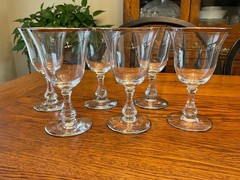 Glastonbury Lotus Colonial Platinum Stem Water/Wine Goblets (set of 6)