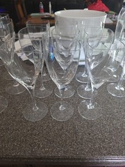 Lot Of (9) Mikasa Panache Crystal Wine Glasses Square 8 1/4″