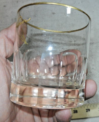 Imperial Glass 11 ounce «On the Rocks» tumbler, Eddie & Ann Gold Leaf decoration